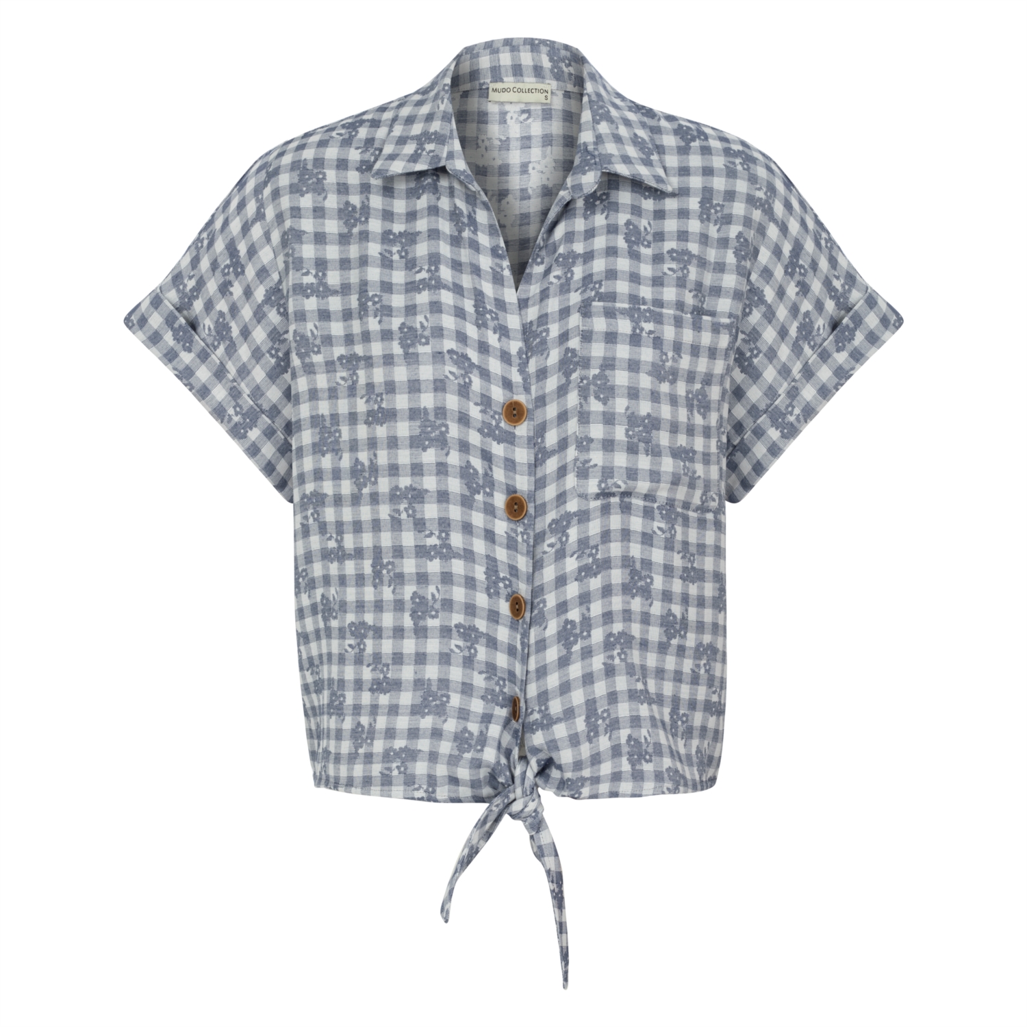 BELİ BAĞLAMALI DESENLİ GÖMLEK