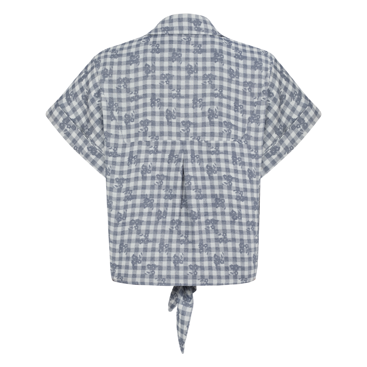 BELİ BAĞLAMALI DESENLİ GÖMLEK