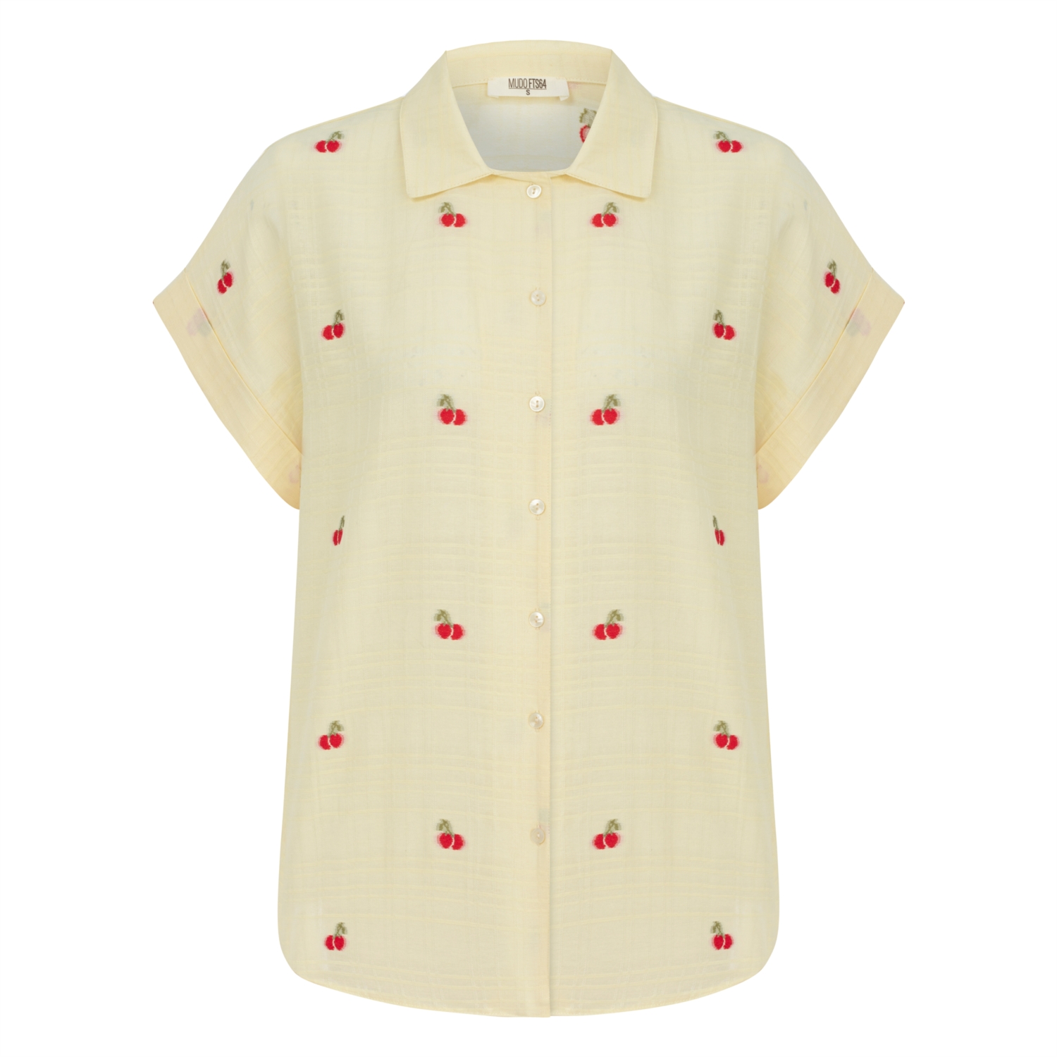 KİRAZ DESENLİ RESORT YAKA GÖMLEK