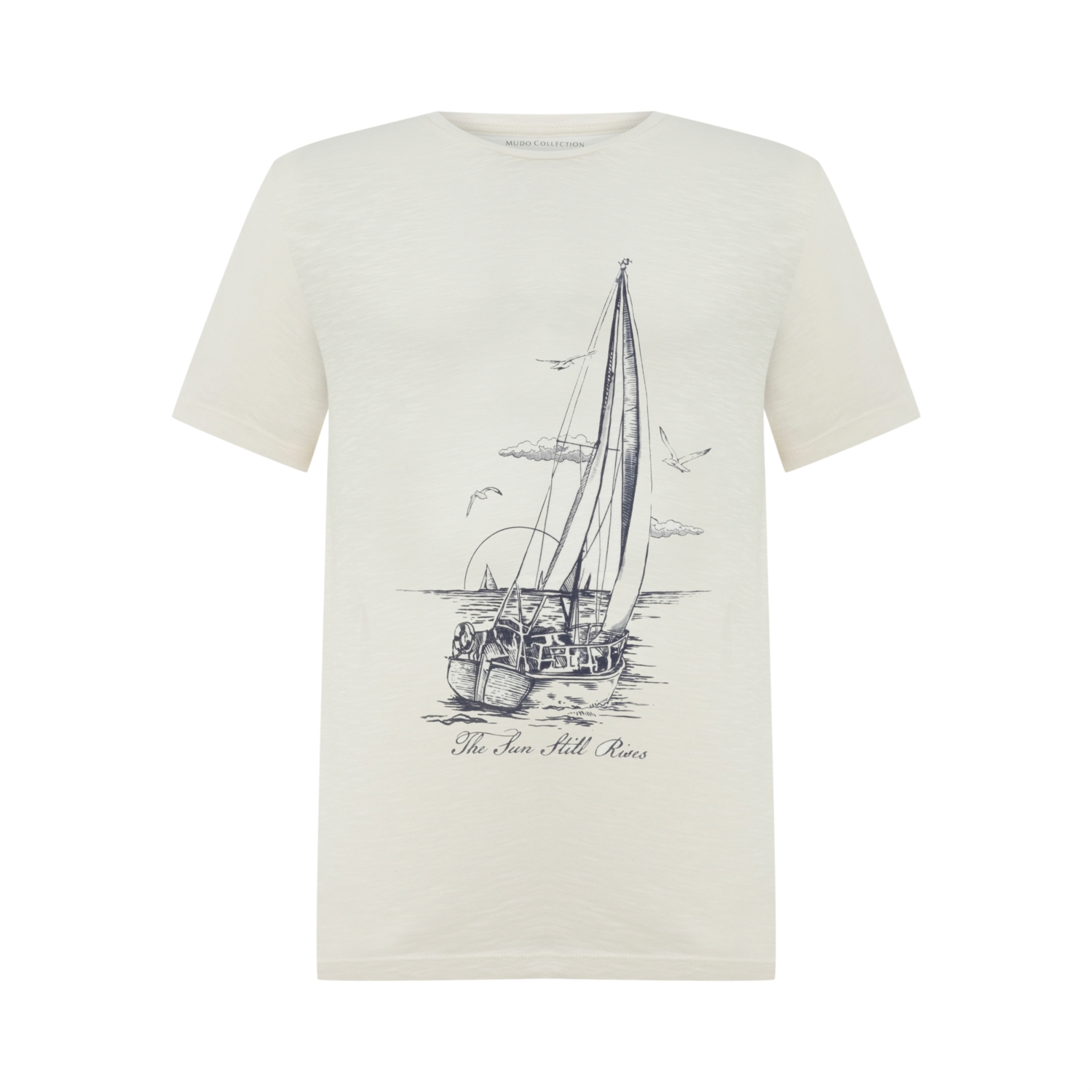 YELKEN BASKILI BİSİKLET YAKA T-SHIRT