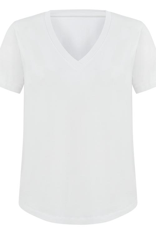  V YAKA KISA KOL BASIC T-SHIRT