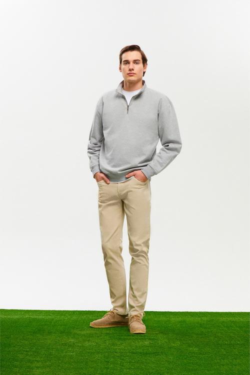  DİK YAKA FERMUARLI SWEATSHIRT