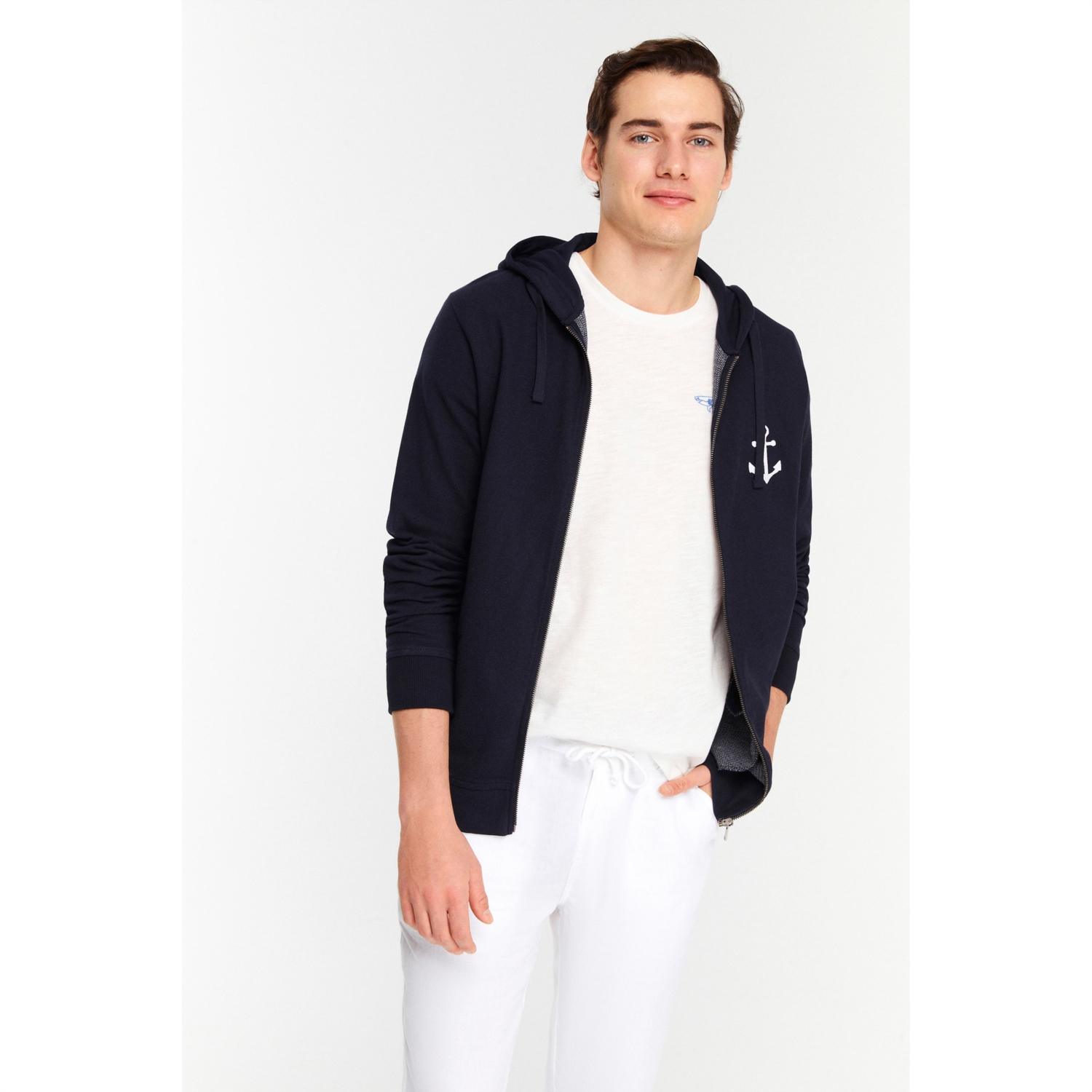 ÇAPA DESENLİ KAPÜŞONLU SWEATSHIRT