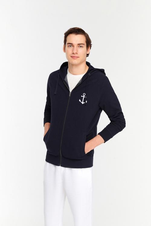  ÇAPA DESENLİ KAPÜŞONLU SWEATSHIRT