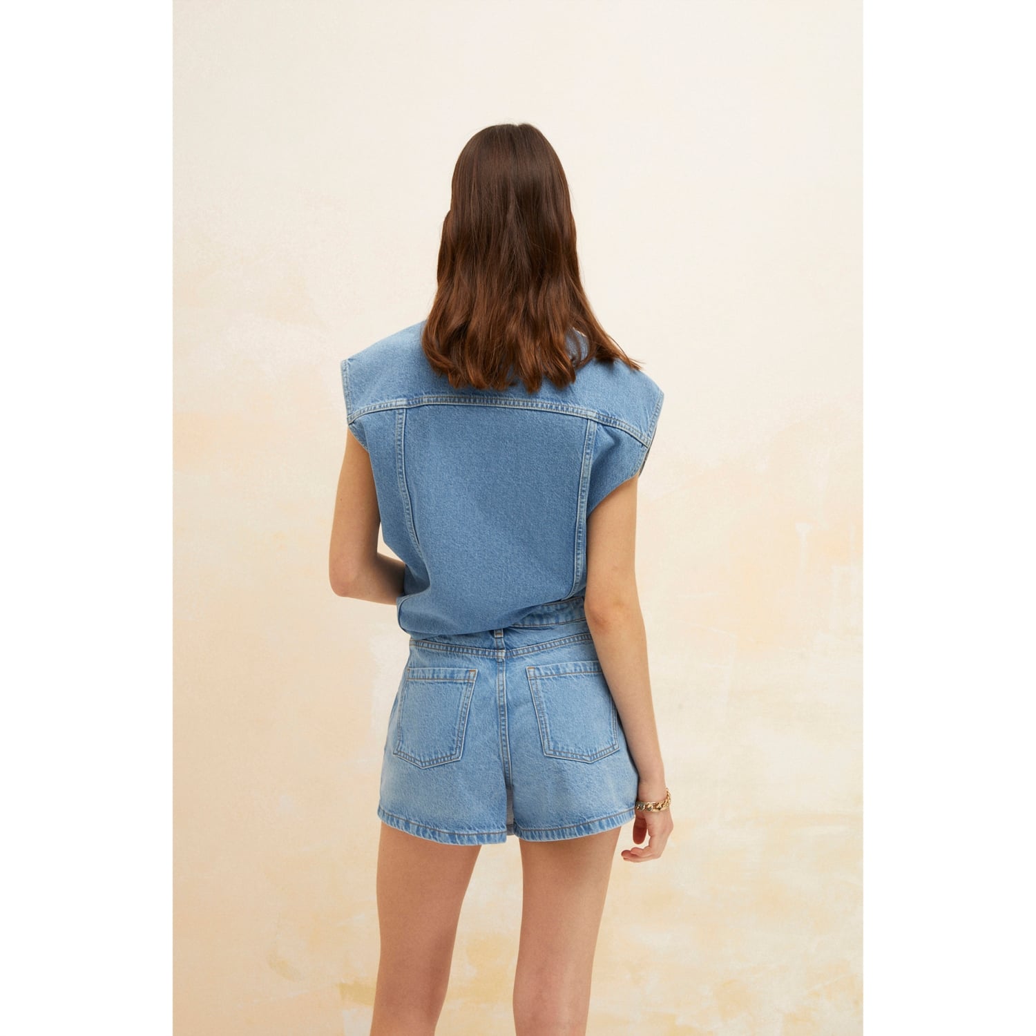 DÜĞMELİ JEAN ŞORT ETEK