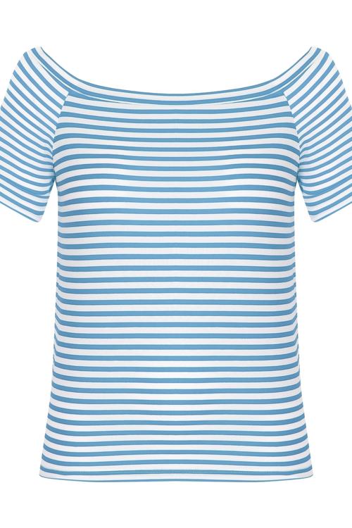  DÜŞÜK OMUZ ÇİZGİLİ T-SHIRT