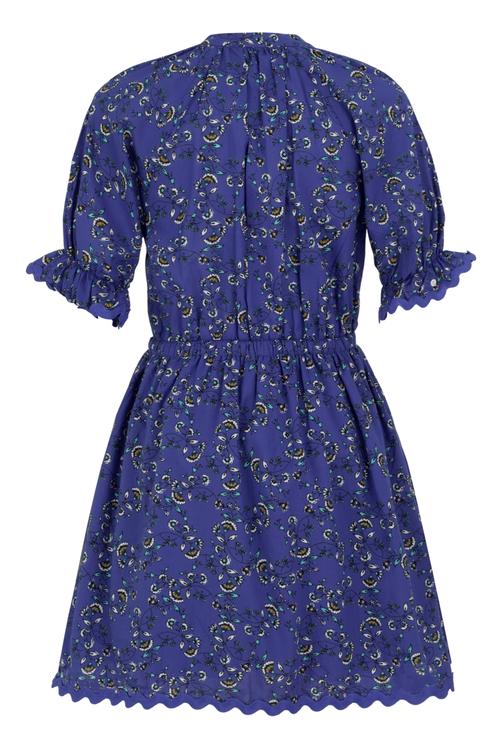  ÇİÇEK DESENLİ BELİ LASTİKLİ MİNİ KLOŞ ELBİSE