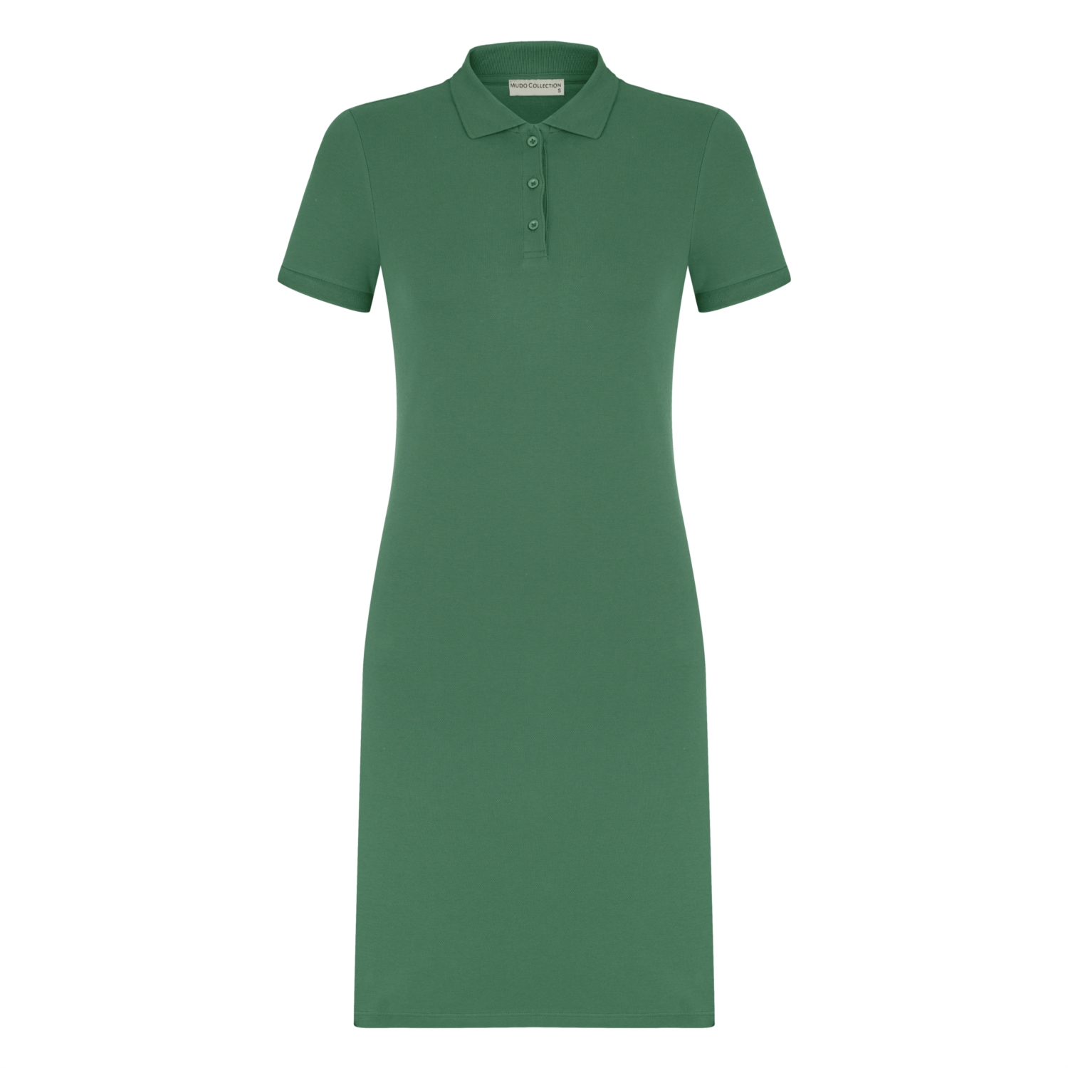 POLO YAKA KISA KOLLU DÜZ KESİM MİNİ ELBİSE