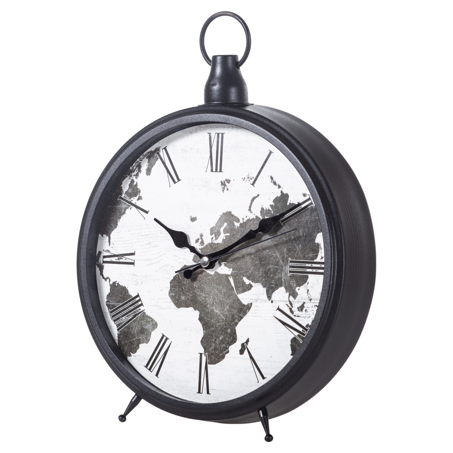 WORLD SİYAH MASA SAATİ 25 CM