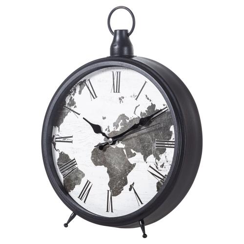  WORLD SİYAH MASA SAATİ 25 CM