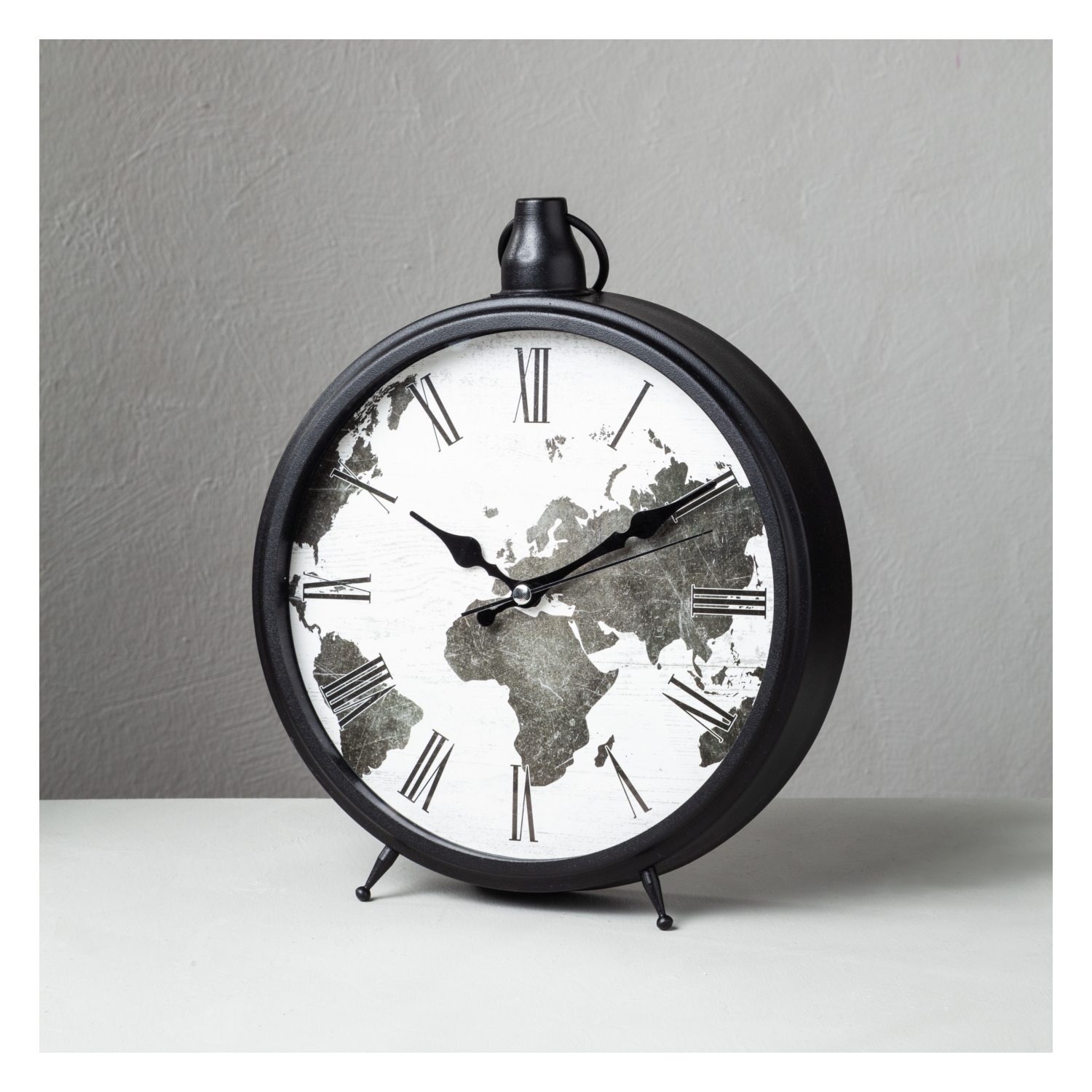 WORLD SİYAH MASA SAATİ 25 CM