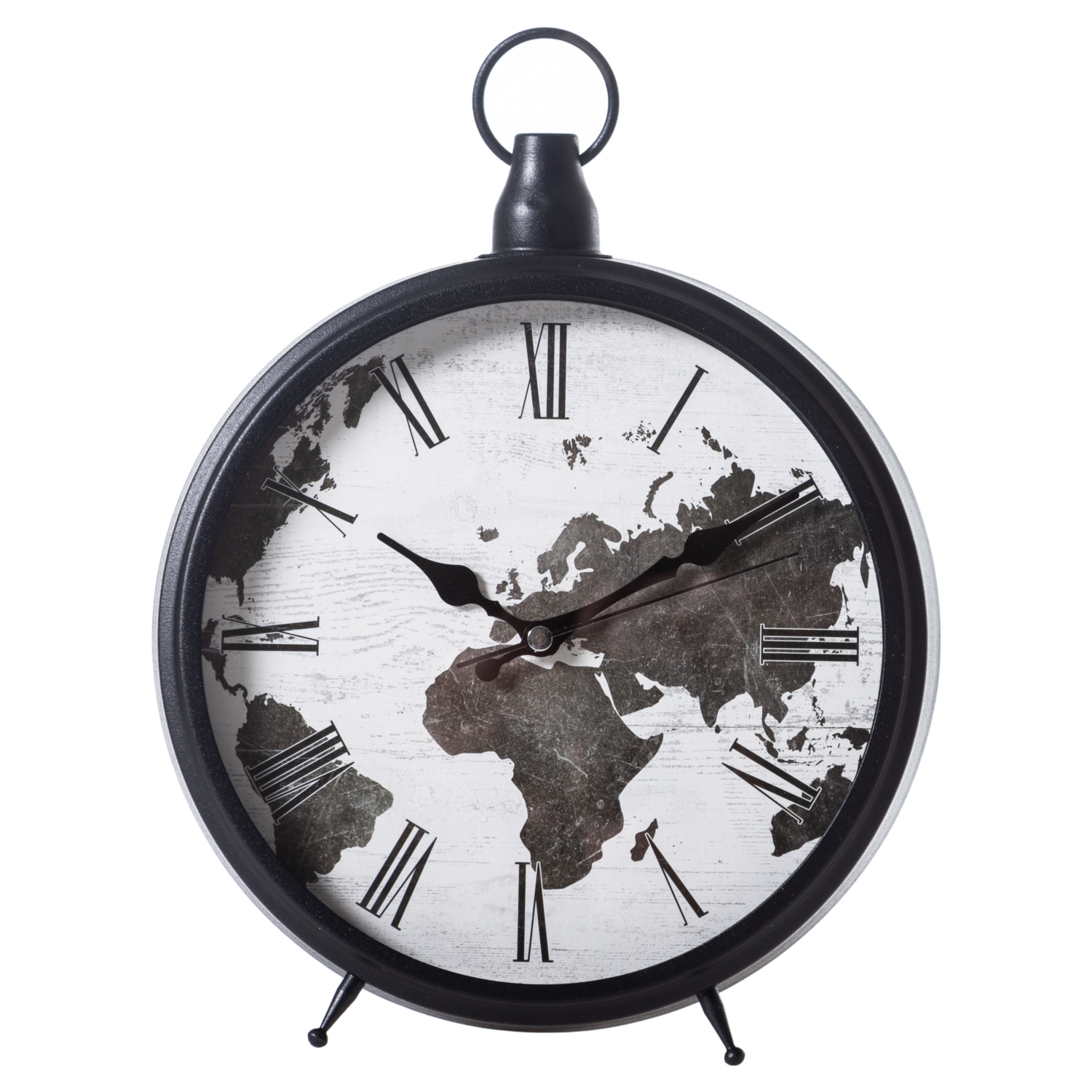 WORLD SİYAH MASA SAATİ 25 CM