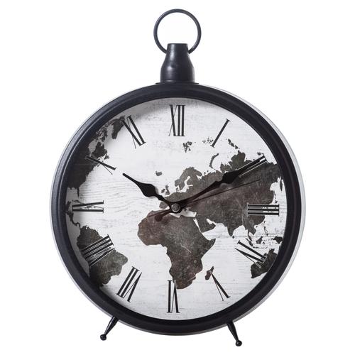  WORLD SİYAH MASA SAATİ 25 CM