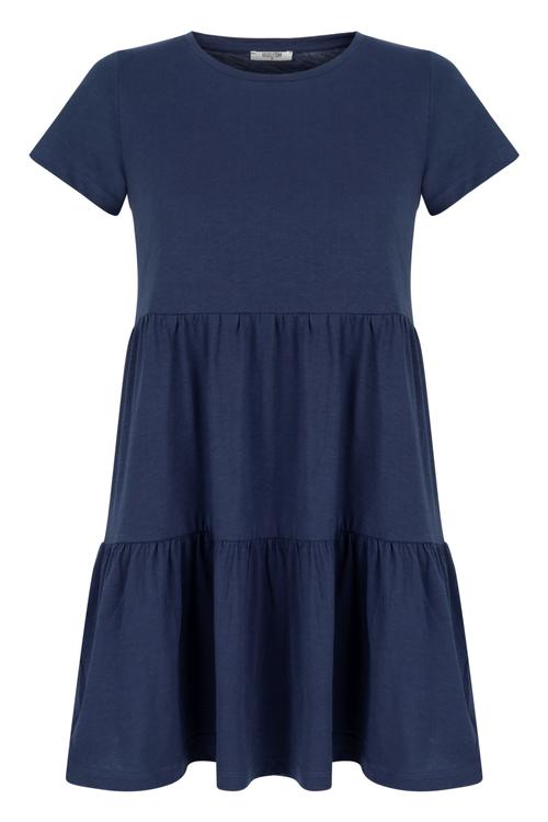  PAMUKLU KISA KOLLU MİNİ ELBİSE