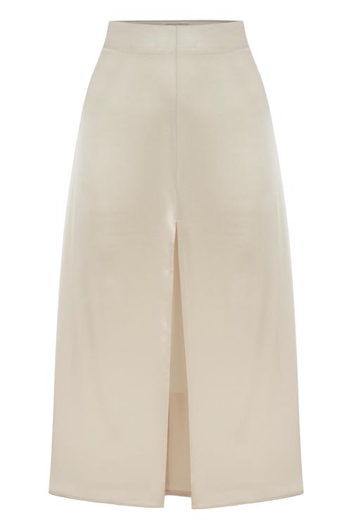  ÖNÜ YIRTMAÇLI MİDİ VİSKON ETEK