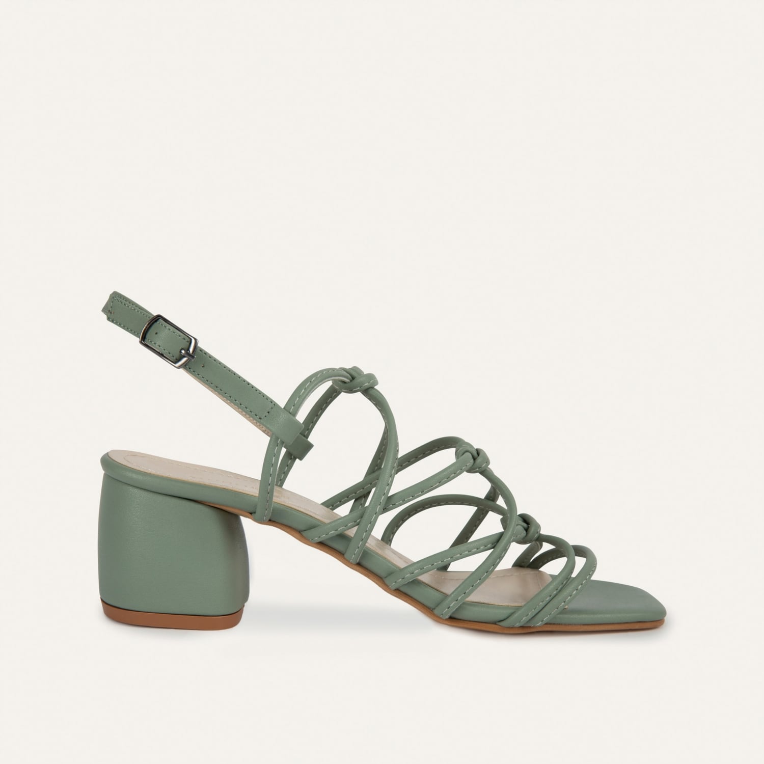 KARE BURUN BAĞCIKLI KALIN TOPUKLU AYAKKABI