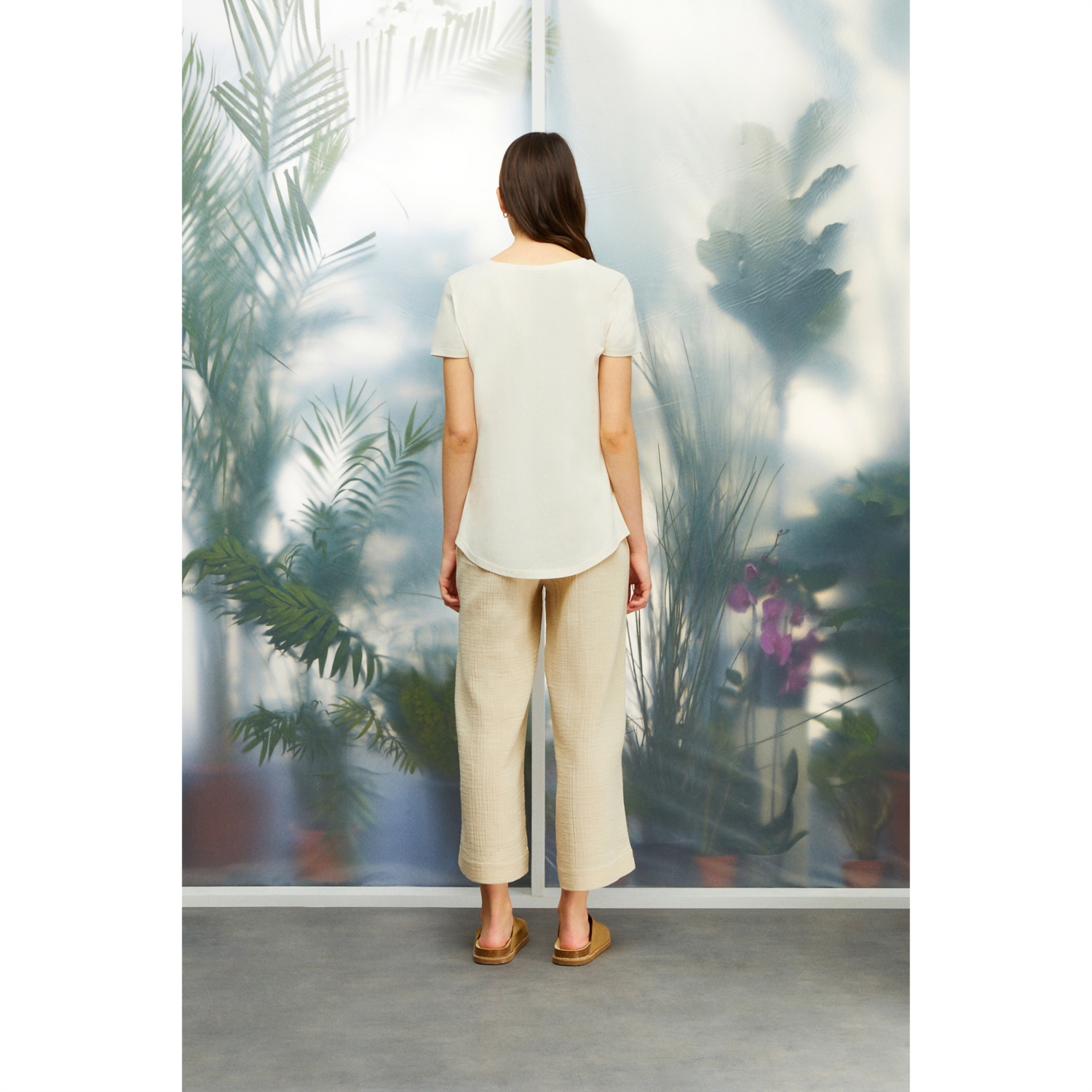 ÇİÇEK DESENLİ PAMUK T-SHIRT