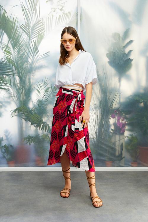  DESENLİ MİDİ ANVELOP ETEK