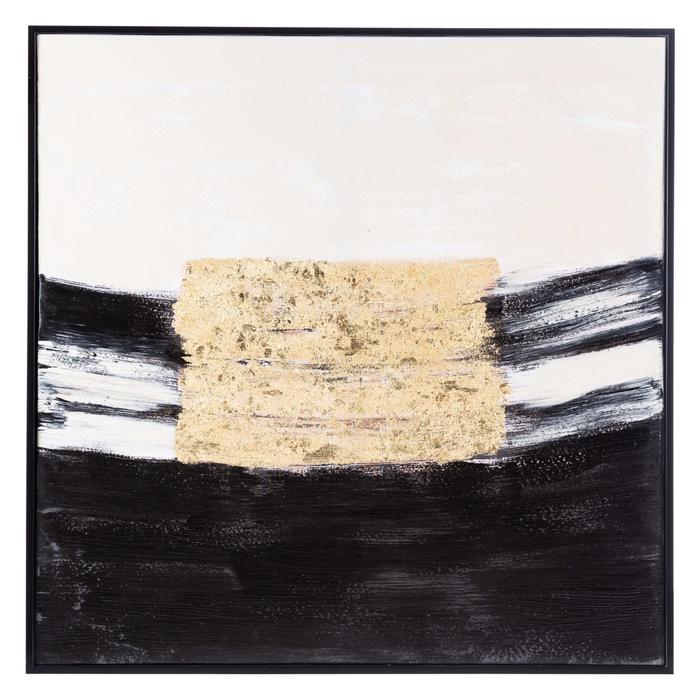 GOLDEN ABSTRACT ÇERÇEVELİ YAĞLIBOYA 100X100CM