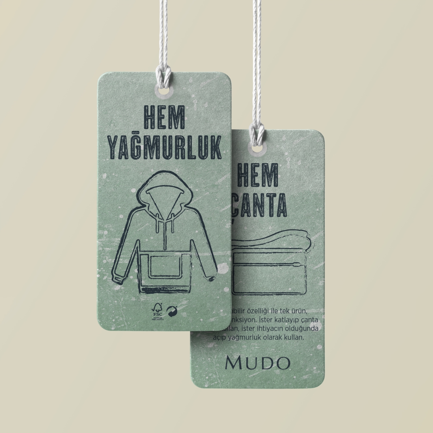 ÇANTAYA DÖNÜŞEBİLEN KAPÜŞONLU KISA YAĞMURLUK