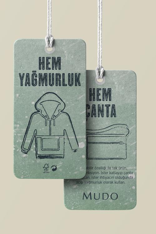  ÇANTAYA DÖNÜŞEBİLEN KAPÜŞONLU KISA YAĞMURLUK