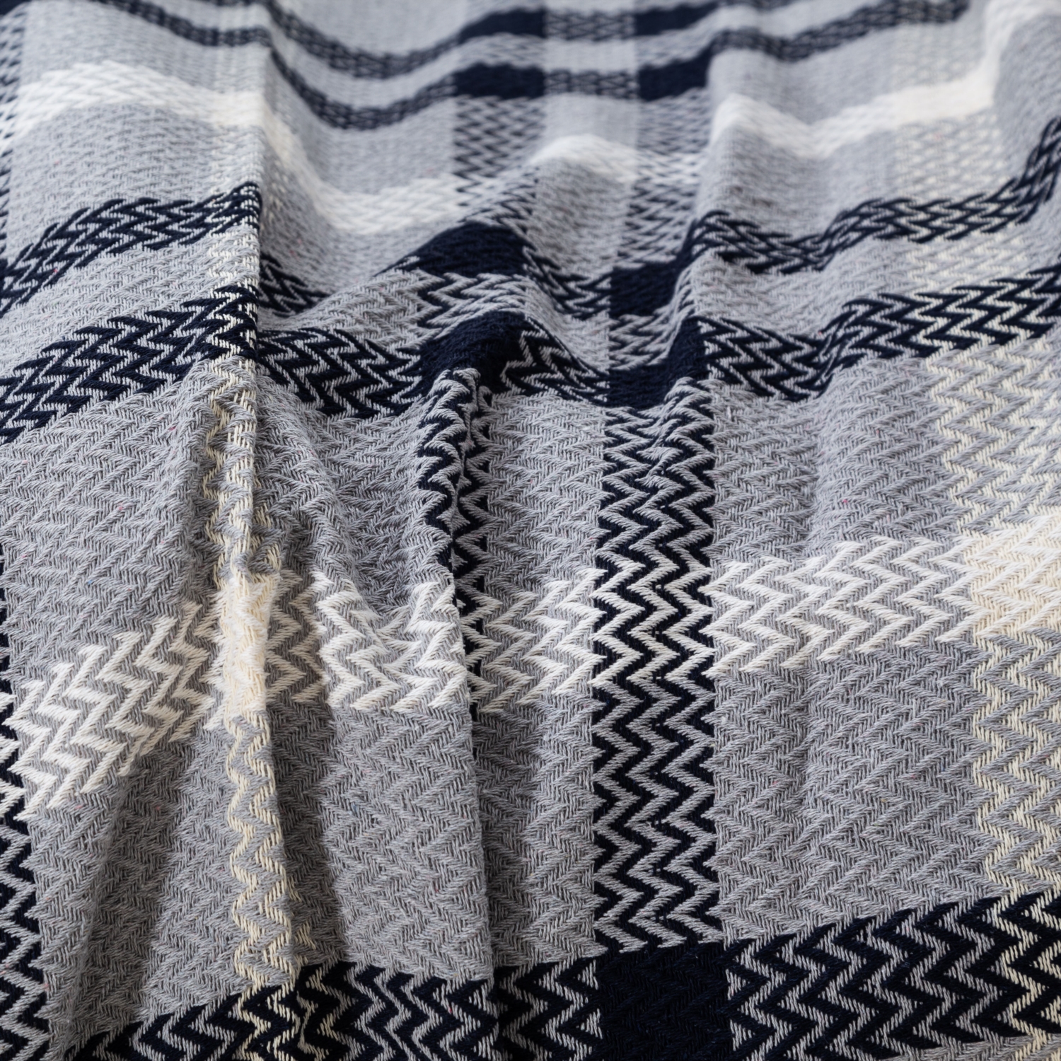 NINA TEK KİŞİLİK PİKE LACİVERT GRİ 145X200