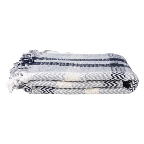  NINA ÇİFT KİŞİLİK PİKE LACİVERT GRİ 200X230