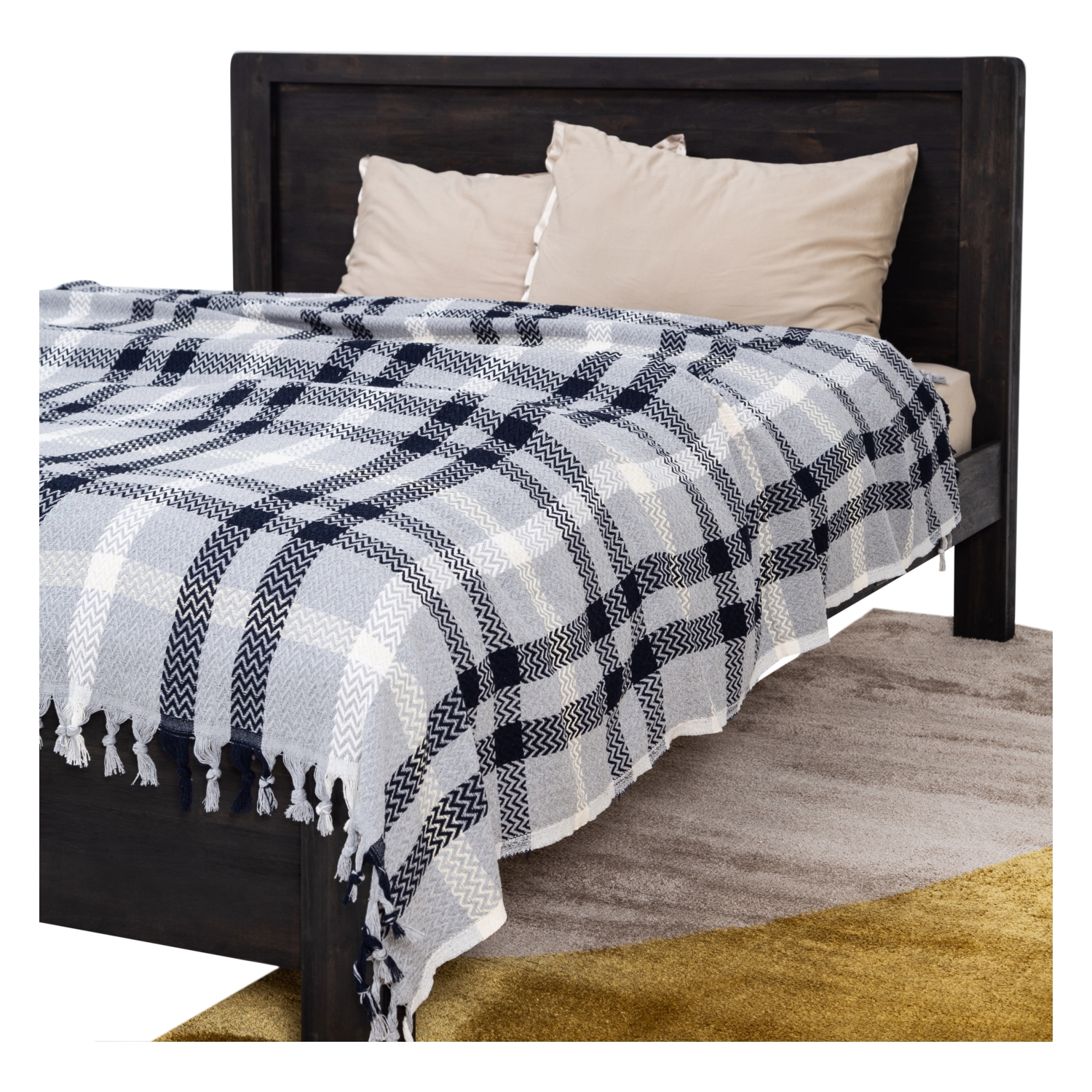 NINA ÇİFT KİŞİLİK PİKE LACİVERT GRİ 200X230