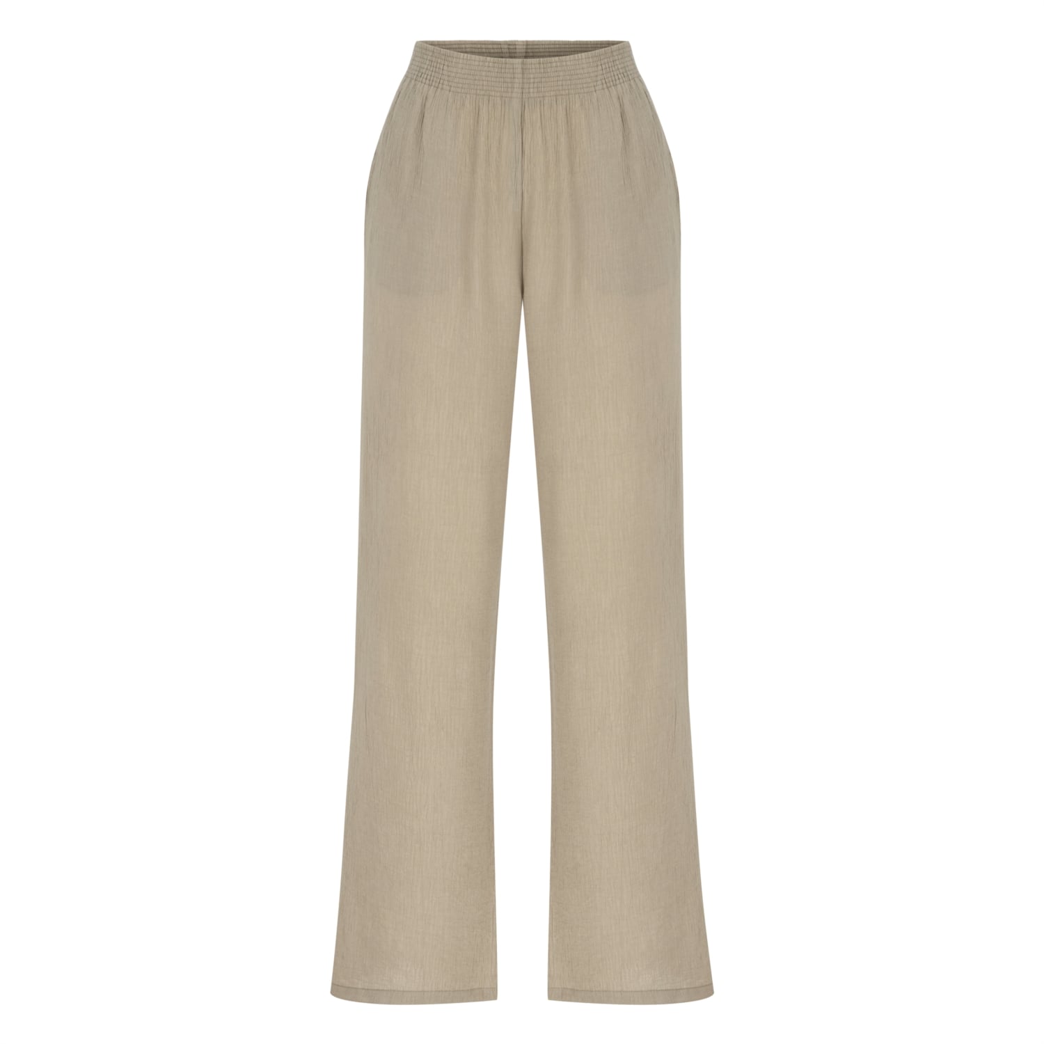 BELİ LASTİKLİ GENİŞ PAÇA PANTOLON