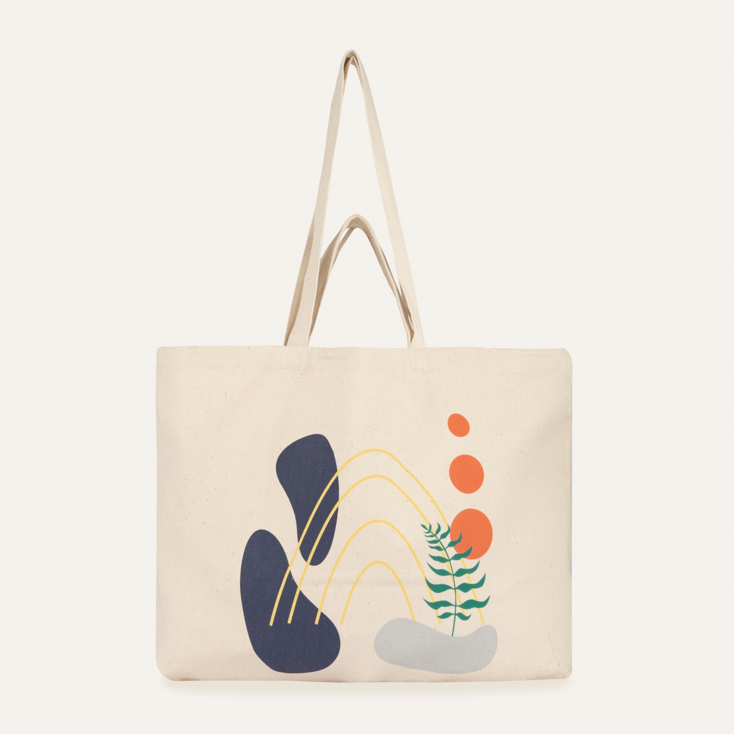 BASKILI KANVAS EL VE OMUZ ÇANTASI