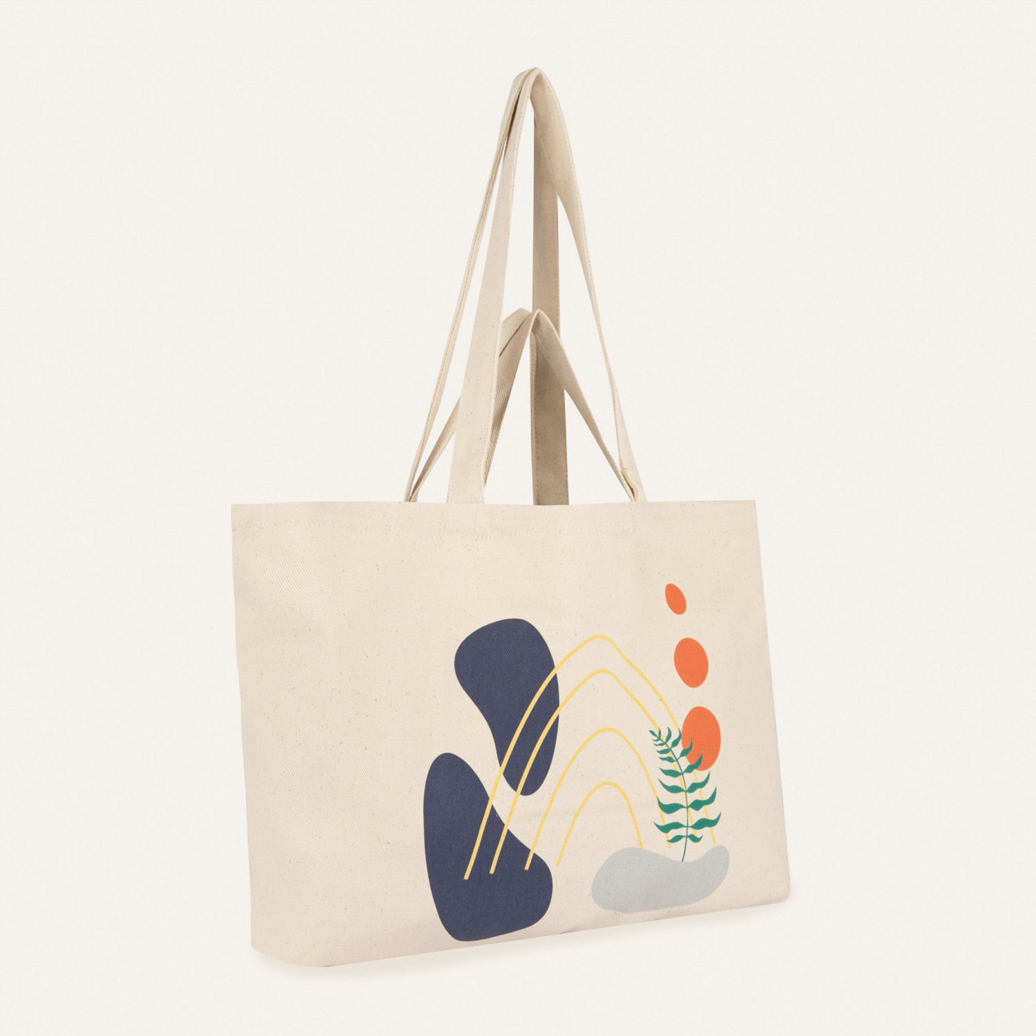 BASKILI KANVAS EL VE OMUZ ÇANTASI