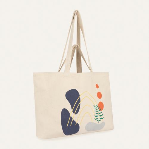  BASKILI KANVAS EL VE OMUZ ÇANTASI