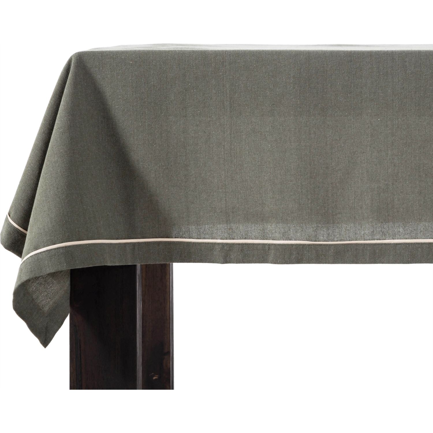 NIMES MASA ÖRTÜSÜ BİYELİ KOYU YEŞİL 160X220