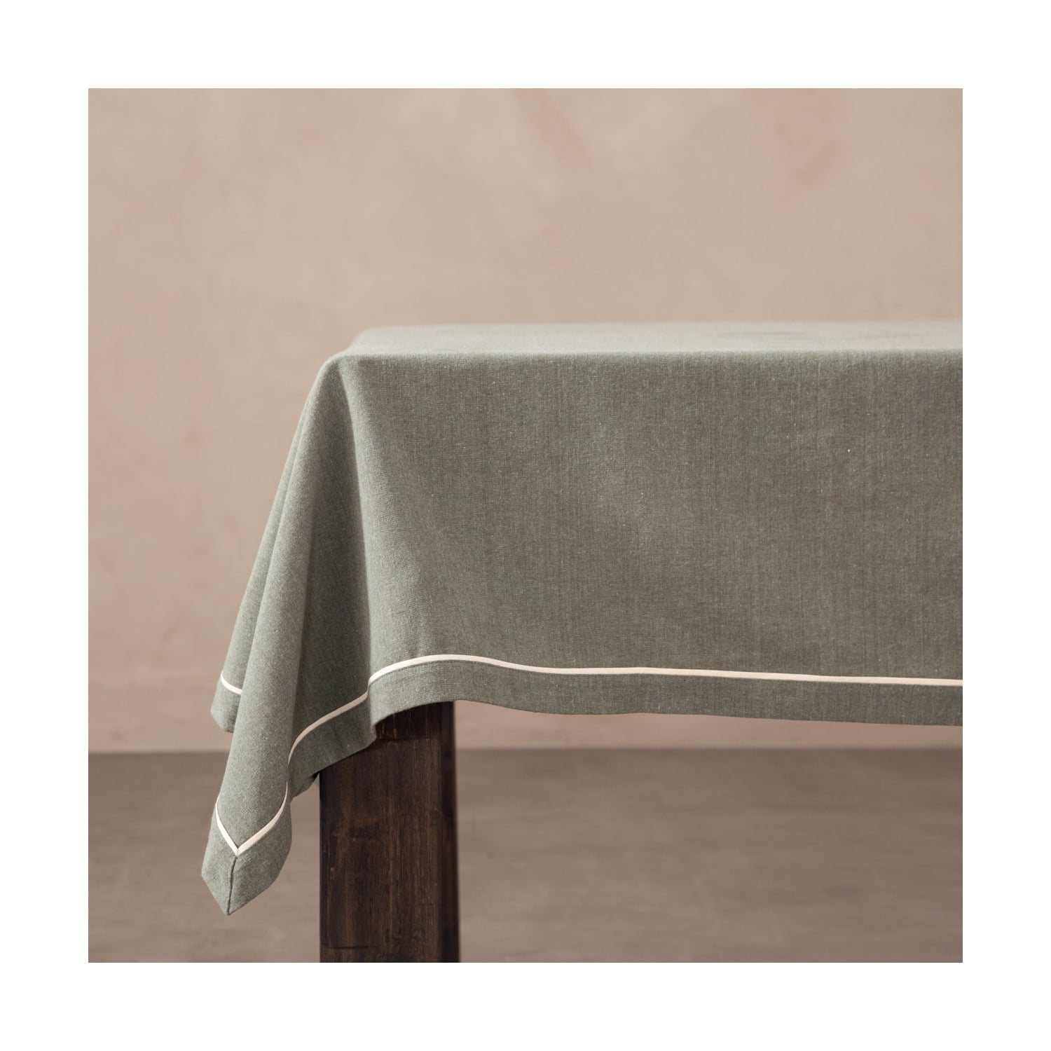 NIMES MASA ÖRTÜSÜ BİYELİ KOYU YEŞİL 160X220