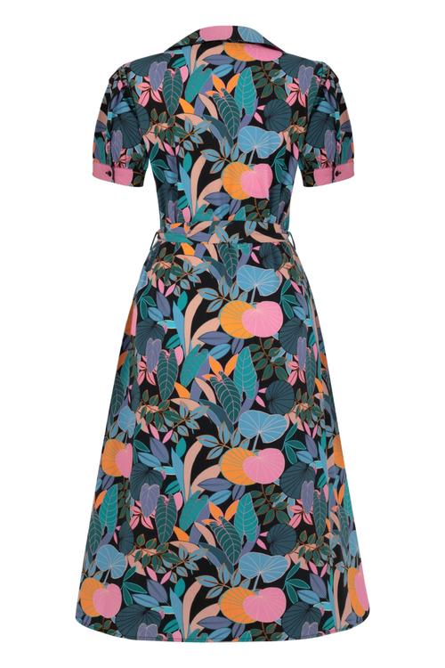  ÇİÇEK DESENLİ MİDİ GÖMLEK ELBİSE