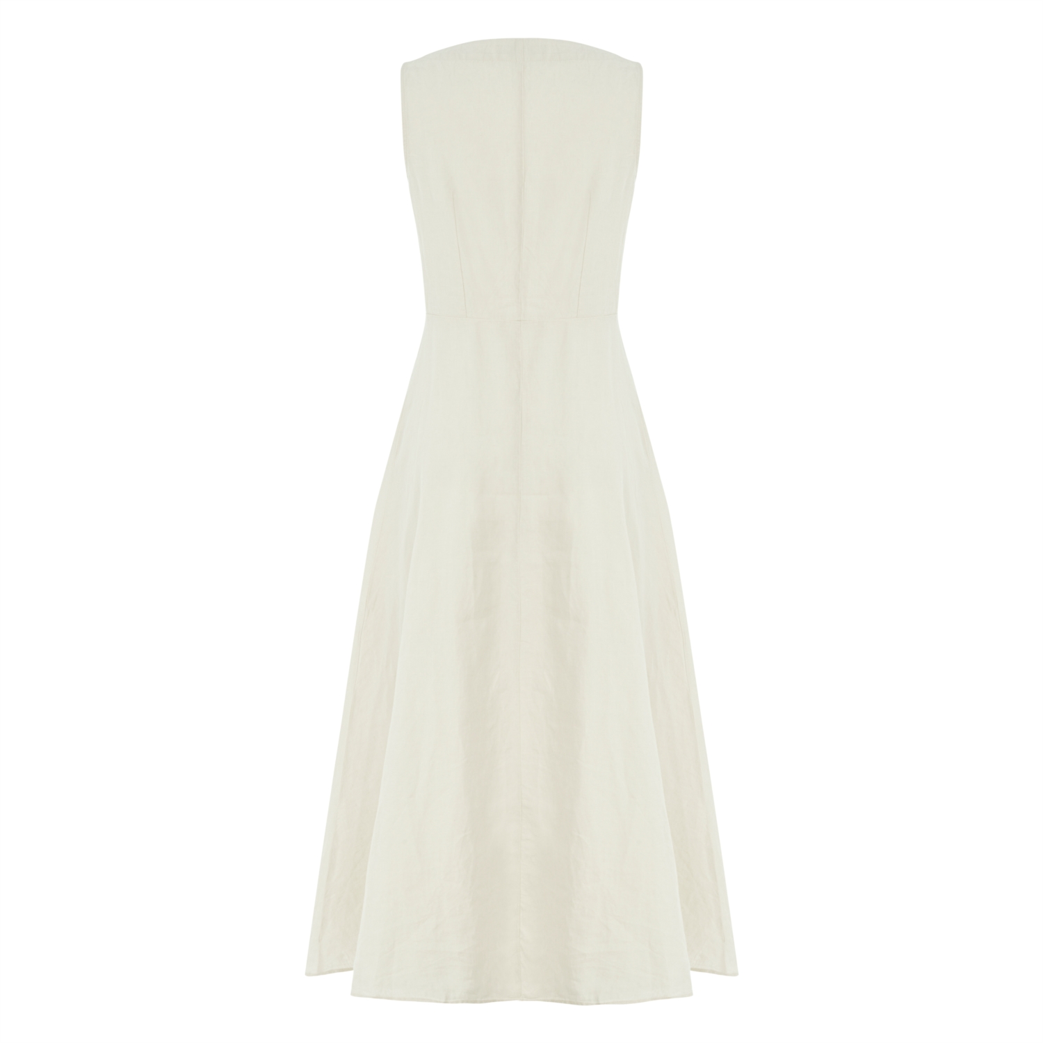 DÜĞMELİ MİDİ KETEN ELBİSE