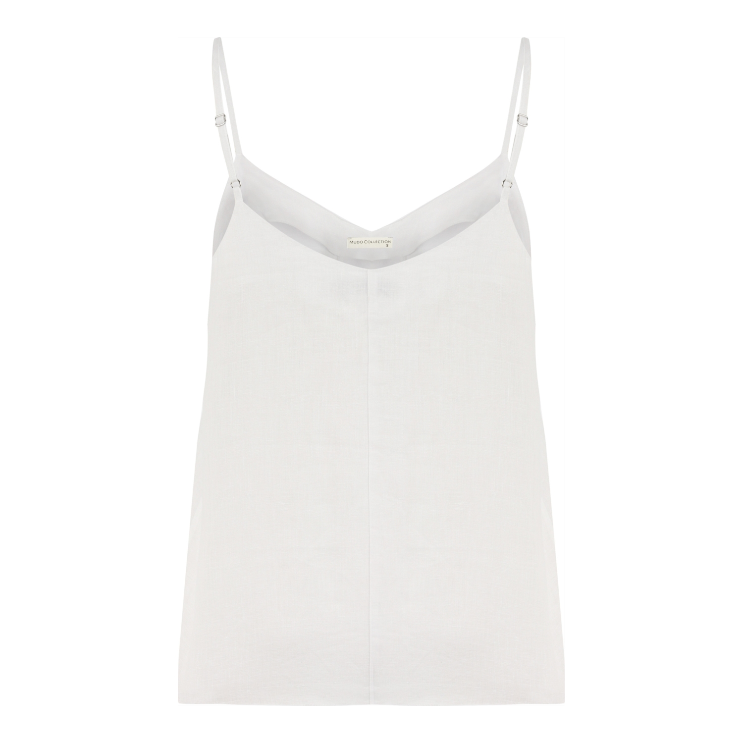 V YAKA İNCE ASKILI KETEN BLUZ