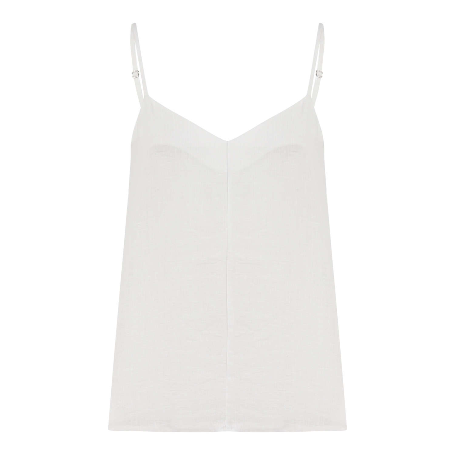 V YAKA İNCE ASKILI KETEN BLUZ