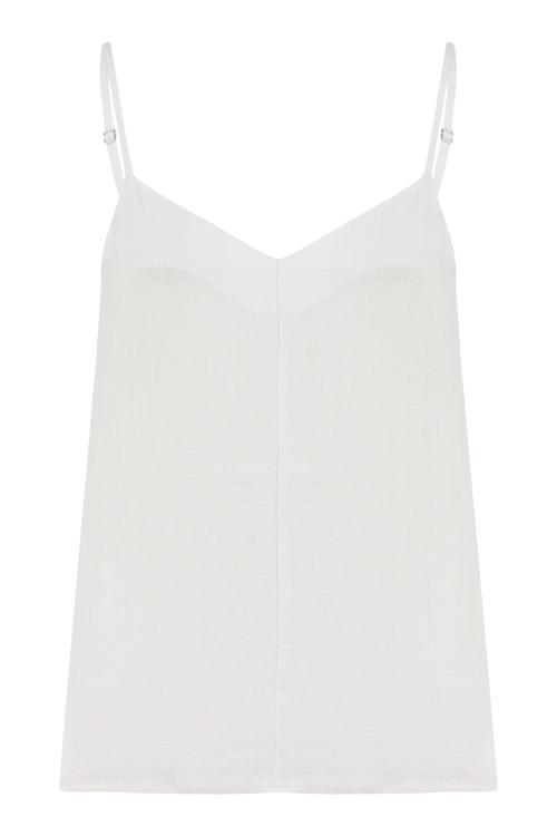  V YAKA İNCE ASKILI KETEN BLUZ