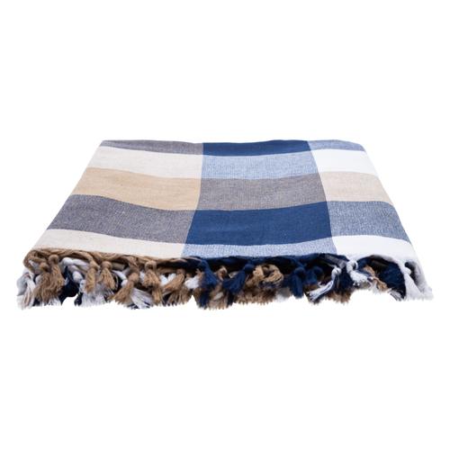  NYLA ÇİFT KİŞİLİK PİKE LACİVERT BEJ 190X220