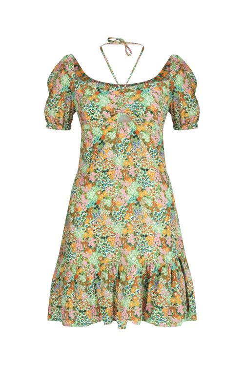  ÇİÇEK DESENLİ MİNİ ELBİSE