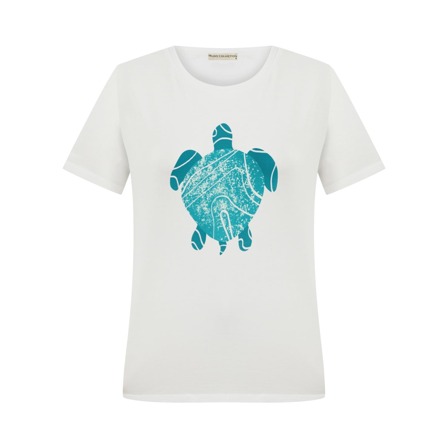 KAPLUMBAĞA DESENLİ BİSİKLET YAKA T-SHIRT