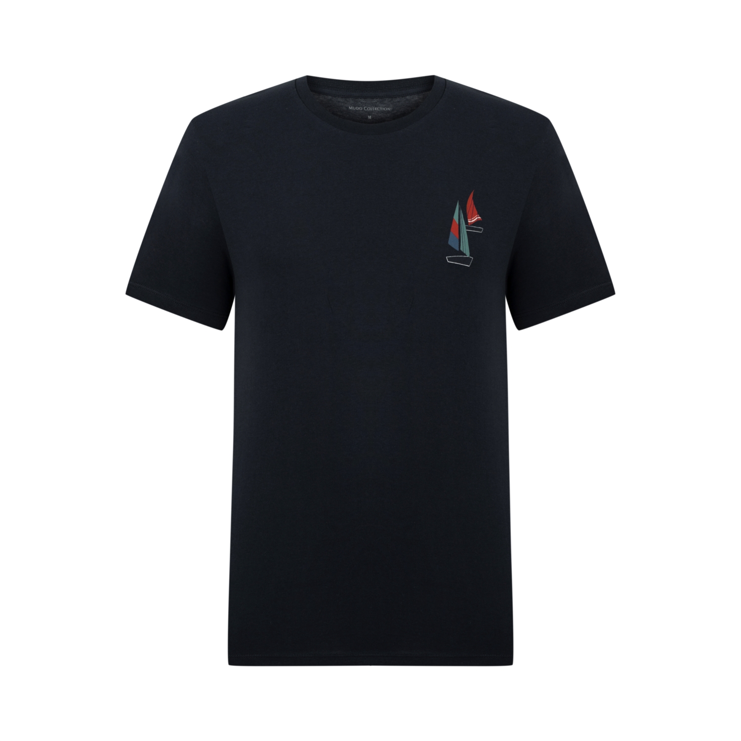 YELKEN BASKILI BİSİKLET YAKA T-SHIRT