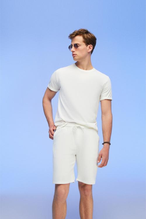  BELİ LASTİKLİ PAMUKLU ŞORT