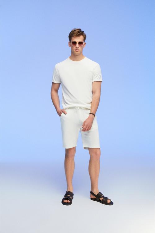  BELİ LASTİKLİ PAMUKLU ŞORT