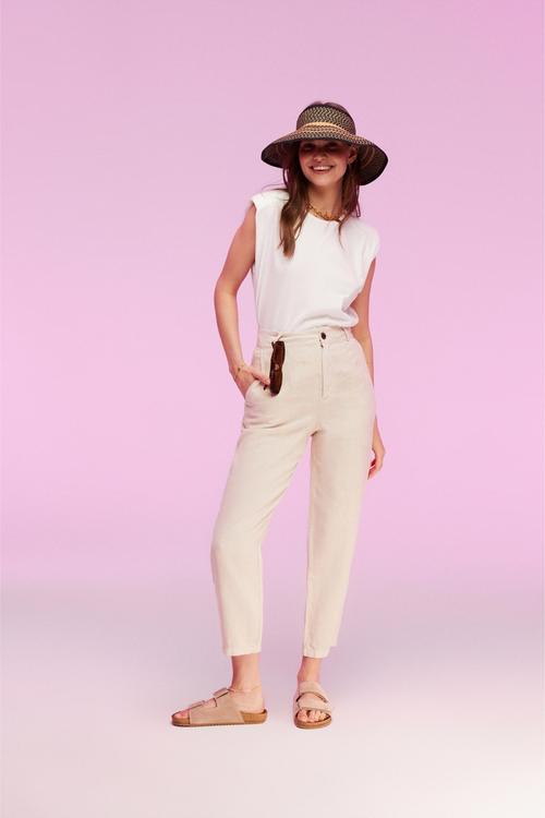  HAVUÇ KESİM KETEN PANTOLON