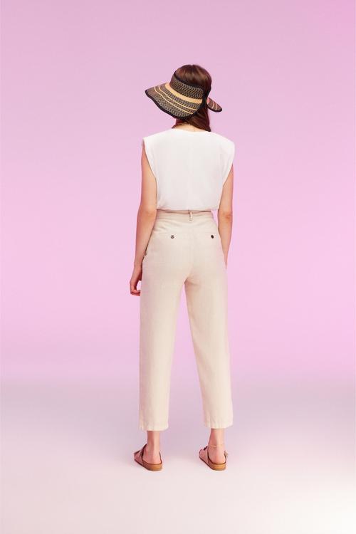  HAVUÇ KESİM KETEN PANTOLON