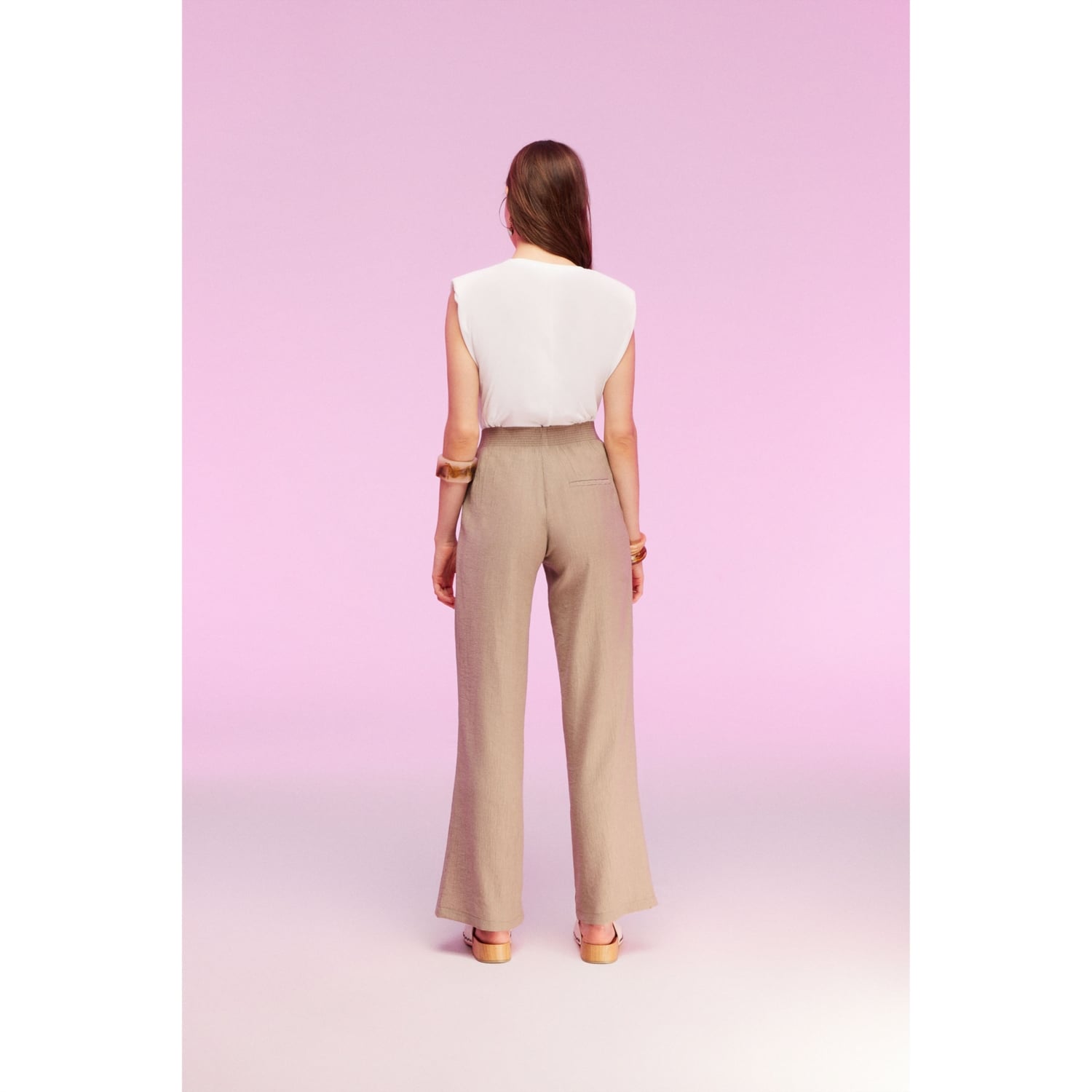 BELİ LASTİKLİ GENİŞ PAÇA PANTOLON