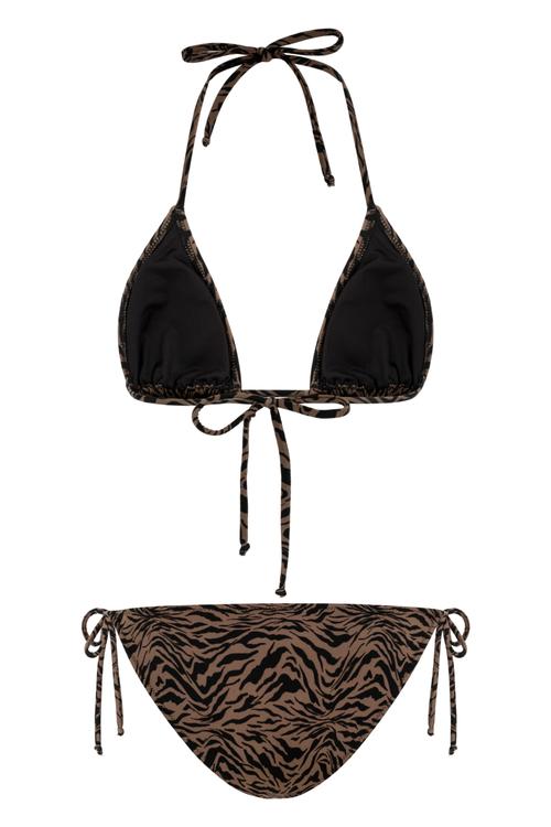  ZEBRA DESENLİ ÜÇGEN BİKİNİ ÜSTÜ
