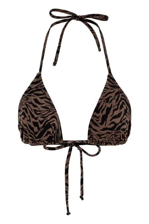  ZEBRA DESENLİ ÜÇGEN BİKİNİ ÜSTÜ